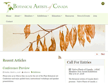 Tablet Screenshot of botanicalartistsofcanada.org